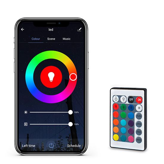 Solight WM57 - Wifi Smart LED světelný pásek, RGB, 5m, sada s adaptérem a dálkovým ovladačem, 5 metrů