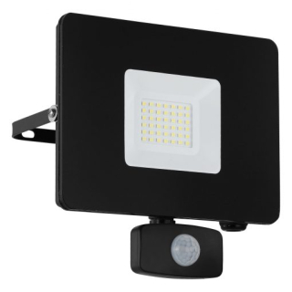 Eglo 97462 FAEDO 3 - Nástěnné světlo IP44 v černé barvě se senzorem 30W