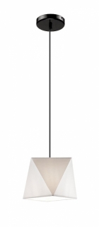 Lamkur LM 1.86 CARLA WH 33358 - Závěsný lustr s bílým textilním stínidlem 1 x E27, 42cm šířka
