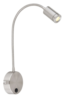 Globo 57311N MILLY - Nástěnné stříbrné LED svítidlo na husím krku, 3W, 3000K