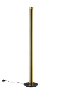 Trio Leuchten 474410179 TEXEL - Stojací retro lampa v černo zlaté barvě, vypínačem stmívatelná, LED 15W, výška 142cm