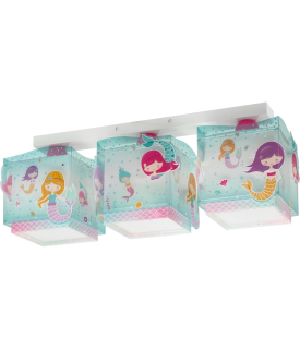 Dalber 63443 MERMAIDS - Dětské fosforeskující stropní svítidlo s motivem mořské víly + Dárek 3x LED žárovka