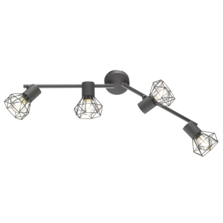 Fischer Honsel 22266 RAN - Stropní industriální bodové svítidlo v šedé barvě, 4 x E14, 60cm