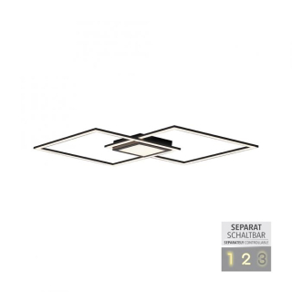 Leuchten Direkt 14695-18 ASMIN - LED stropní svítidlo v černé barvě, 45W, 3000K, 106 x 37cm