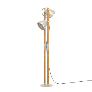 Eglo 43954 CAWTON - Stojací lampa na dřevěném podstavci, 2 x E27
