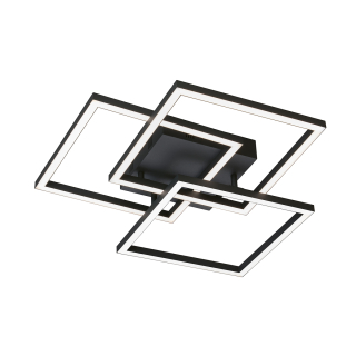 Fischer Honsel 21379 SETH CCT - Černý LED stropní lustr stmívatelný dálkovým ovladačem, LED 29W, 4700lm, 2700 - 6500K, 52 x 52cm