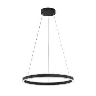 Fischer Honsel 61048 SIRKO - Černý LED závěsný kulatý lustr stmívatelný dálkovým ovladačem, LED 54W, 8500lm, 2700 - 6500K, Ø 60cm