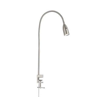 Fischer Honsel 50375 STEN - Stolní LED stříbrná lampa s husím krkem a bezdotykovým stmívačem, LED 5W, 420lm, 3000K