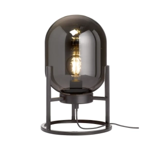 Fischer Honsel 50130 REGI - Stolní lampa v černé barvě s kouřovým sklem, 1 x E27, 34cm