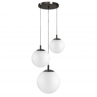 Kaspa 11144320 ALUR TITAN 2 - Trojramenné závěsné svítidlo, mléčná skla, titan, 3 x E27