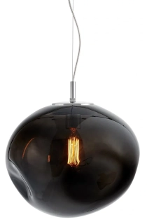 Kaspa 10423108 AVIA L - Závěsné svítidlo s nepravidelným průhledným stínidlem v grafitové barvě, 1 x E27, Ø 40cm