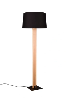 Trio Leuchten 447610232 RAHUL - Stojací lampa se stmívatelným LED ve dřevěným podstavci + 1 x E27, Ø 48cm