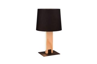 Trio Leuchten 547610232 RAHUL - Stolní lampička se stmívatelným LED ve dřevěným podstavci + 1 x E27, Ø 28cm