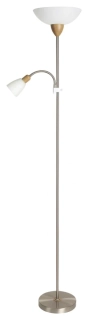 Rabalux 5739 DIANA - Stojací lampa se čtecí bodovkou, saténový chrom + buk