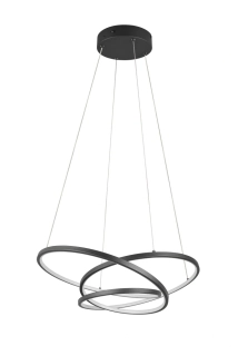 Trio Leuchten 349110132 DARVIN - Závěsný černý LED lustr s možností přepínání barvy světla, 2300+3000+4000K, LED 34W, 64 x 49cm