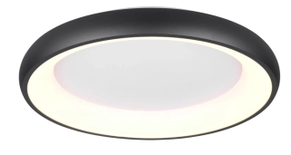 Trio Leuchten 649616032 CARDONA - LED černé stropní kulaté svítidlo stmívatelné běžným vypínačem a změnou barvy světla, LED 38W, 2300+3000+4000K, Ø 62cm