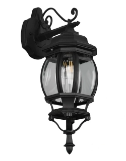 Trio Leuchten 206960132 ELVO - Nástěnné venkovní retro svítidlo v černé barvě IP44, výška 49cm