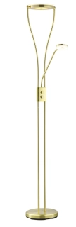 Trio Leuchten R42412108 RENNES - LED Stojací lampa se stmívatelným hlavním světlem, LED 18 + 4W, 180cm, mosaz