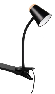 Trio Leuchten R25831102 PONGO - Čtecí lampička se skřipcem v černé barvě, LED 4,5W, 500lm, 3000K