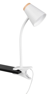 Trio Leuchten R25831101 PONGO - Čtecí lampička se skřipcem v bílé barvě, LED 4,5W, 500lm, 3000K