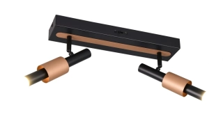 Trio Leuchten 855310232 IKARIS - LED stropní svítidlo černé a kávové barvě barvě s přepínačem barvy světla 2300 + 3000 + 4000K, LED 9W