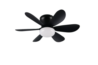 Trio Leuchten R67462132 LUND - Stropní LED černý ventilátor s dálkovým ovladačem, LED 8W, 2700-6500K, Ø 53cm