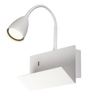 Rabalux 71090 TACITO - Nástěnná čtecí lampa v bílé barvě s vypínačem a USB výstupem, 1 x GU10
