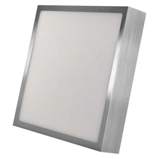 EMOS ZM6243 NEXXO - Přisazený stropní LED panel v broušeném niklu, 21W, 1900lm, 3000 + 3500 + 4000K, IP40/IP20, 22,5 x 22,5cm