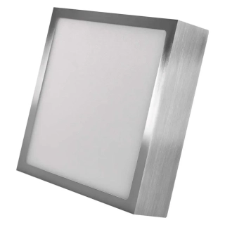 EMOS ZM6233 NEXXO - Přisazený stropní LED panel v broušeném niklu, 12,5W, 1100lm, 3000 + 3500 + 4000K, IP40/IP20, 17 x 17cm