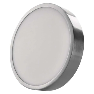 EMOS ZM5243 NEXXO - Přisazený stropní LED panel v broušeném niklu, 21W, 1900lm, 3000 + 3500 + 4000K, IP40/IP20, Ø 22,5cm