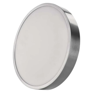 EMOS ZM5253 NEXXO - Přisazený stropní LED panel v broušeném niklu, 28W, 2700lm, 3000 + 3500 + 4000K, IP40/IP20, Ø 30cm