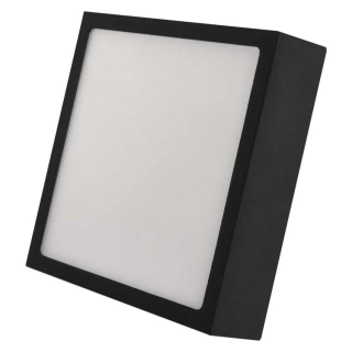 EMOS ZM6333 NEXXO - Přisazený stropní LED panel v černé barvě, 12,5W, 1100lm, 3000 + 3500 + 4000K, IP40/IP20, 17 x 17cm