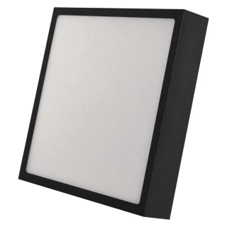 EMOS ZM6343 NEXXO - Přisazený stropní LED panel v černé barvě, 21W, 1900lm, 3000 + 3500 + 4000K, IP40/IP20, 22,5 x 22,5cm