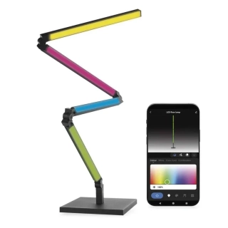 Emos ZCW34BR GO SMART - LED RGB stojací lampa v černé barvě, ovládání mobilní aplikací, LED 24W, max 175cm