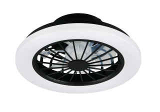Trio Leuchten R69222132 ROTSUND - Stropní LED černý ventilátor s dálkovým ovladačem, LED 22W, 3000lm, 2700-6500K, Ø 38cm