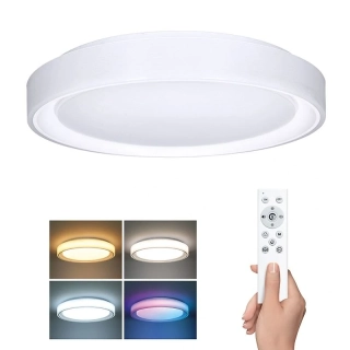 Solight WO8015 FLOCO - LED RGB stropní svítidlo stmívatelné dálkovým ovladačem, Ø 39,5cm, 36W, 3000-6500K + RGB